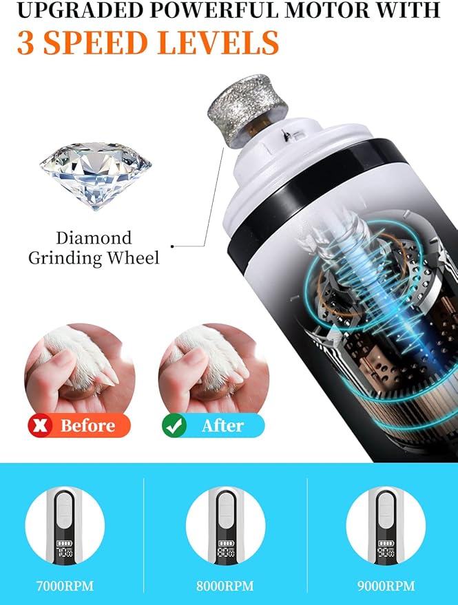 Electric Pet Nail Grinder With LED Light